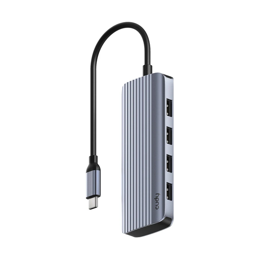 Cudy UH500 Type-C Male to HDMI, Quad USB 3.2 & PD Female Gray Converter