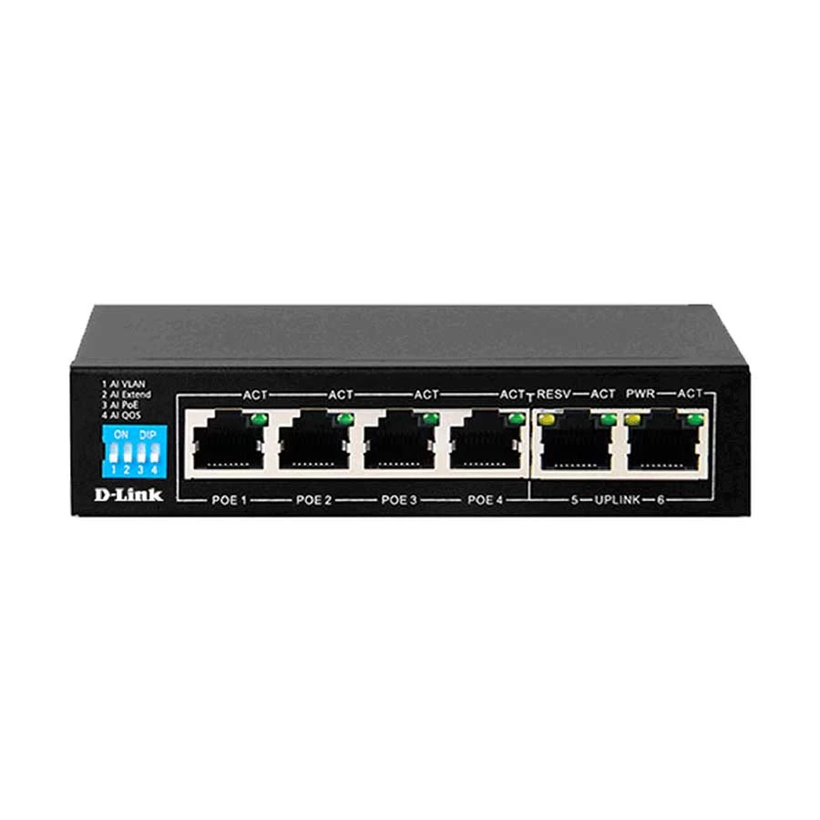 D-Link DES-F1006P-E 6 Port Unmanaged PoE Switch