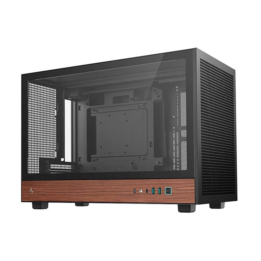 DeepCool CH260 WOOD Mini Tower Tempered Glass Micro-ATX Gaming Desktop Case