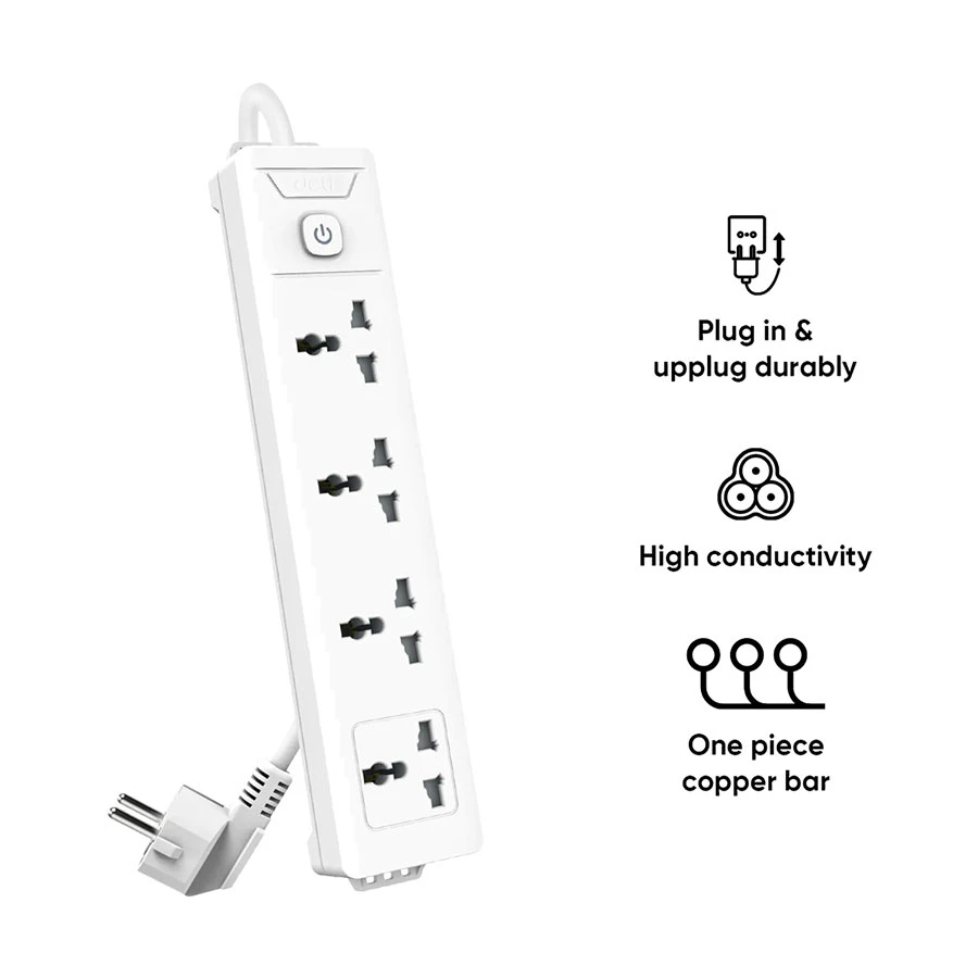 Deli 2 Pin 4 Port Power Strip # ET403 (3 Meter)