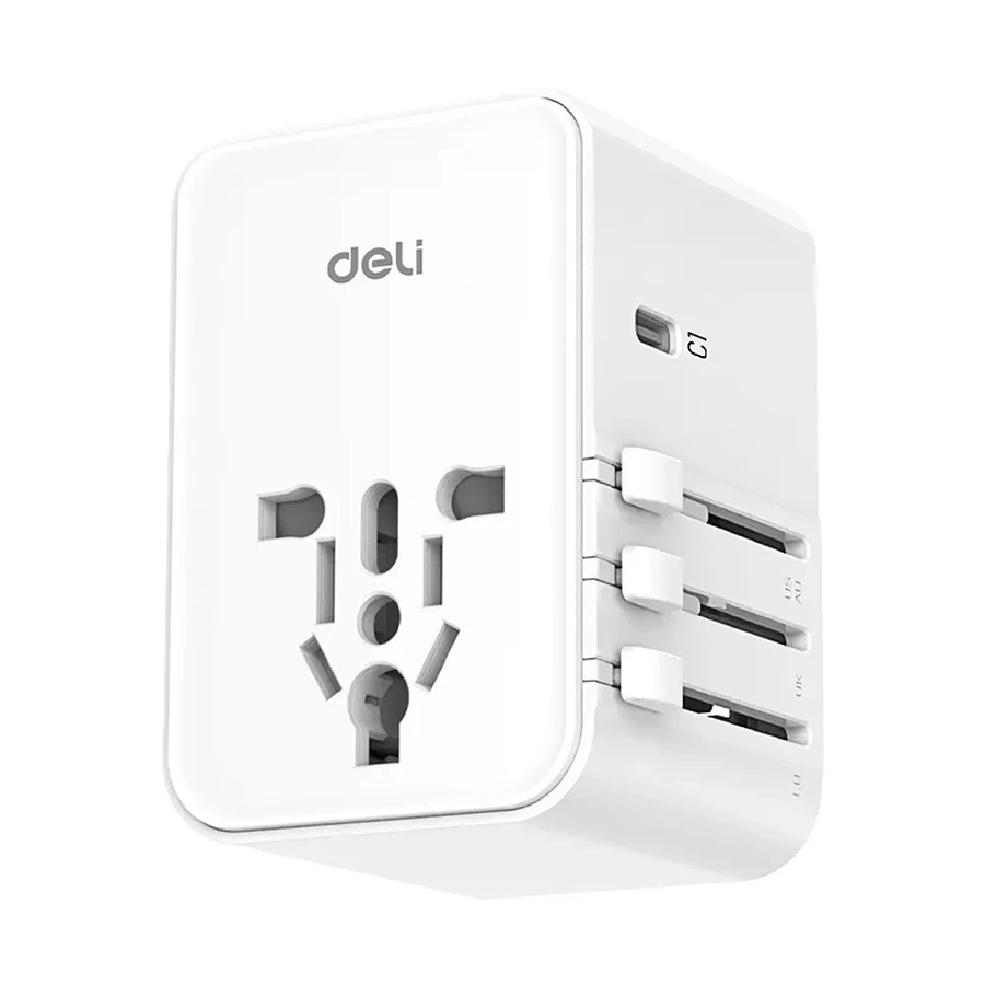 Deli ET768 70W Tri USB & Dual USB-C Universal Travel Charger / Charging Adapter (US/UK/EU/AU)