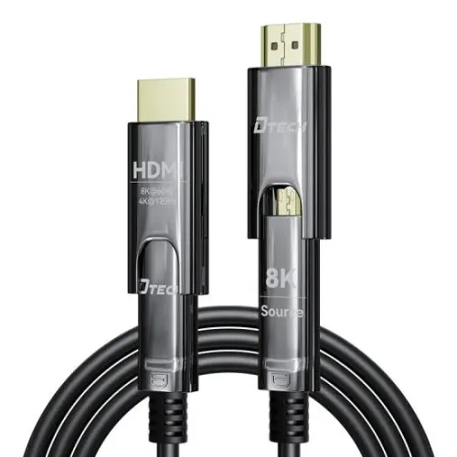 Dtech DT-HF3040 40 Meter Type-D to Type-A Dual Connector Fiber Optic HDMI Cable