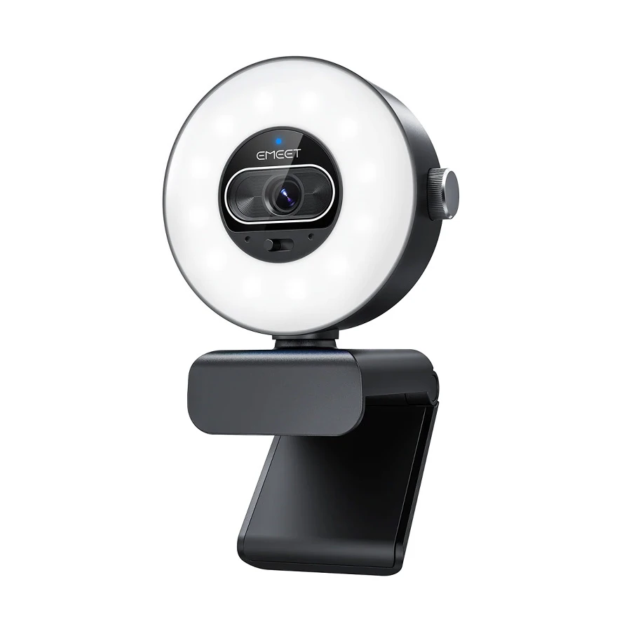 EMEET SmartCam S600L 4K UHD Streaming Webcam with Built-in Ring Light