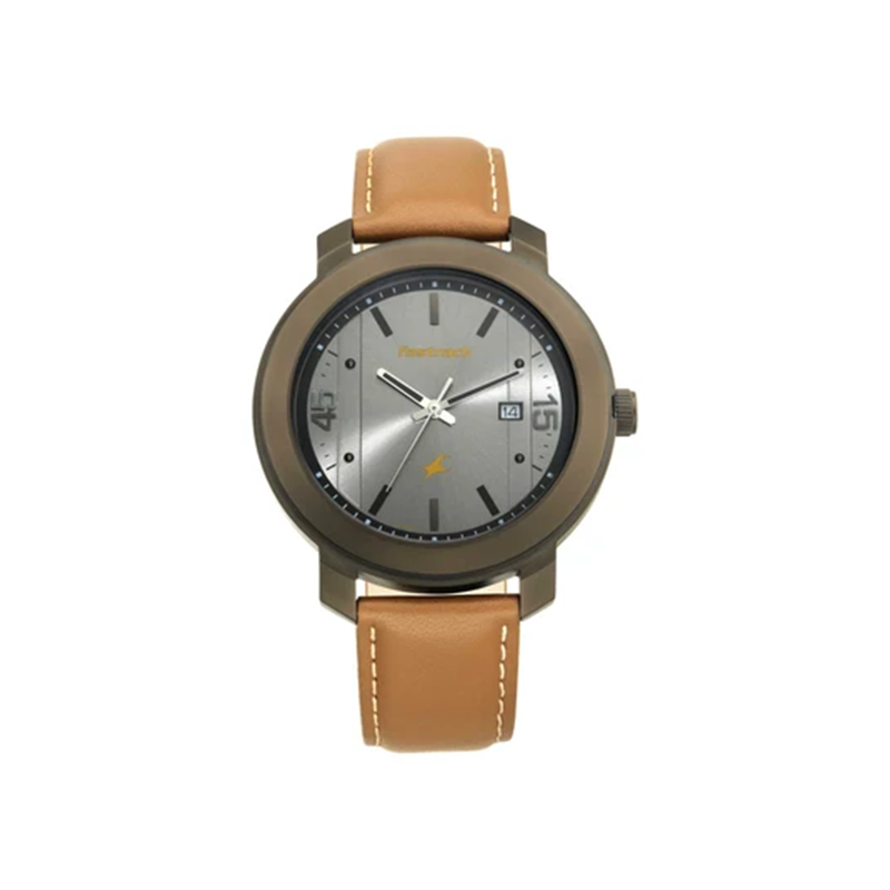 Fastrack Bare Basics 3246NL01 Quartz Date Analog Leather Strap Men’s Watch