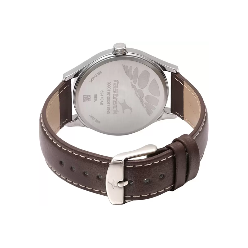 Fastrack Bare Basics 3247SL01 Quartz Analog Leather Strap Men’s Watch - official view 3