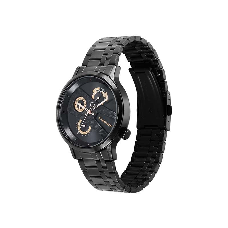 Fastrack Exuberant Quartz 3301NM01 Analog Date Stainless Steel Strap Men's Watch - official view 3