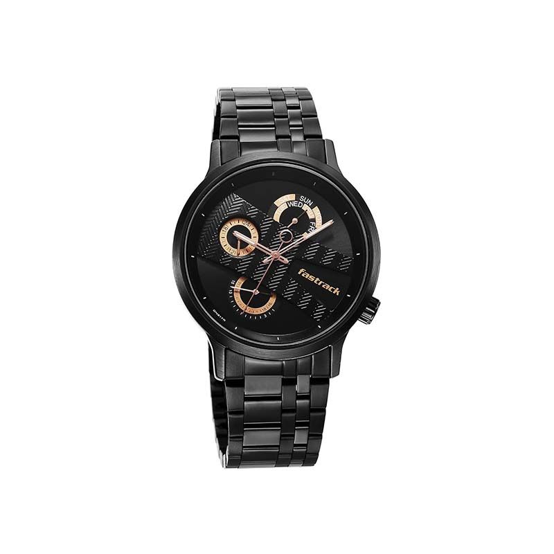Fastrack Exuberant Quartz 3301NM01 Analog Date Stainless Steel Strap Men's Watch - official view 2
