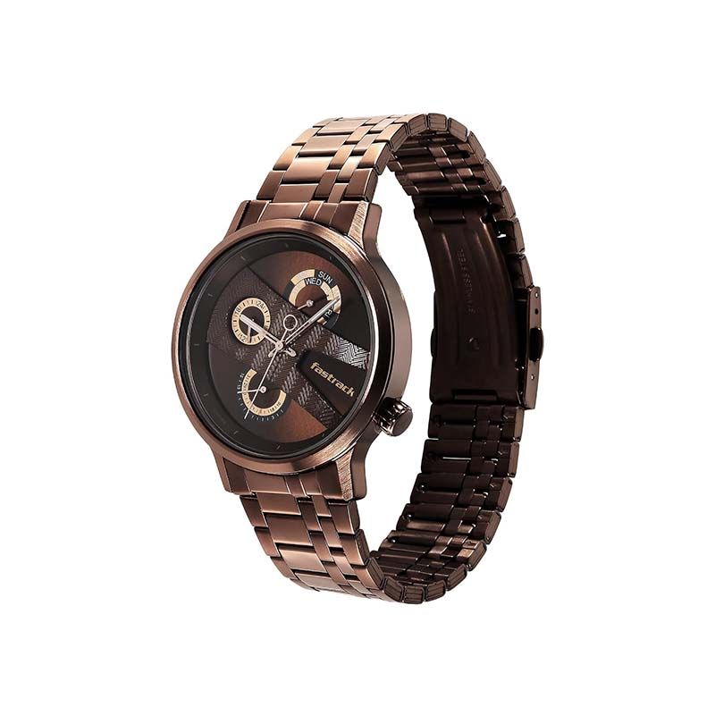 Fastrack Exuberant Quartz 3301QM01 Analog Date Stainless Steel Strap Men's Watch - official view 2