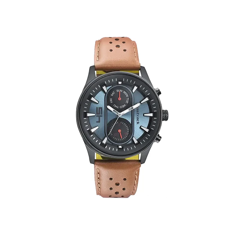 Fastrack Fastfit 3224NL02 Quartz Day Date Analog Leather Strap Men’s Watch