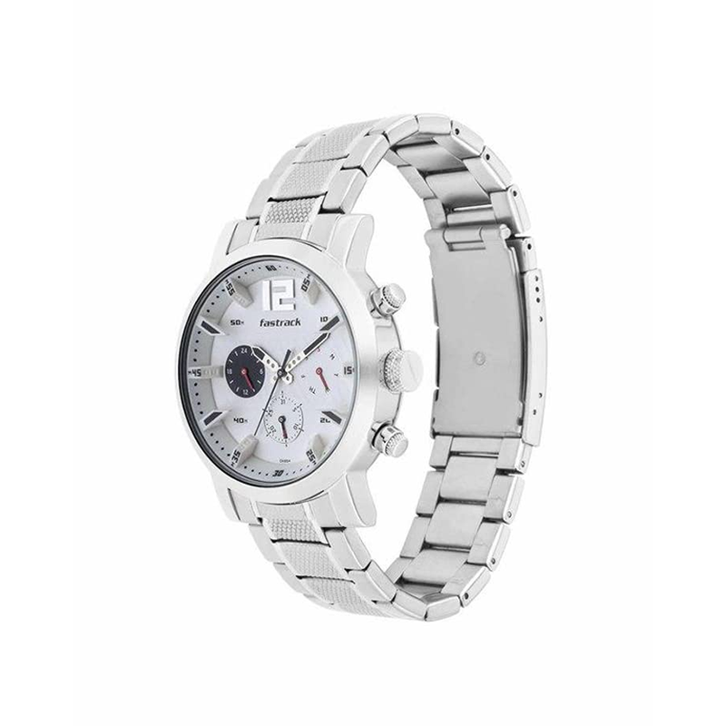 Fastrack Fastfit Quartz 3227SM02 Multifunction Analog Stainless Steel Strap Men's Watch - official view 3
