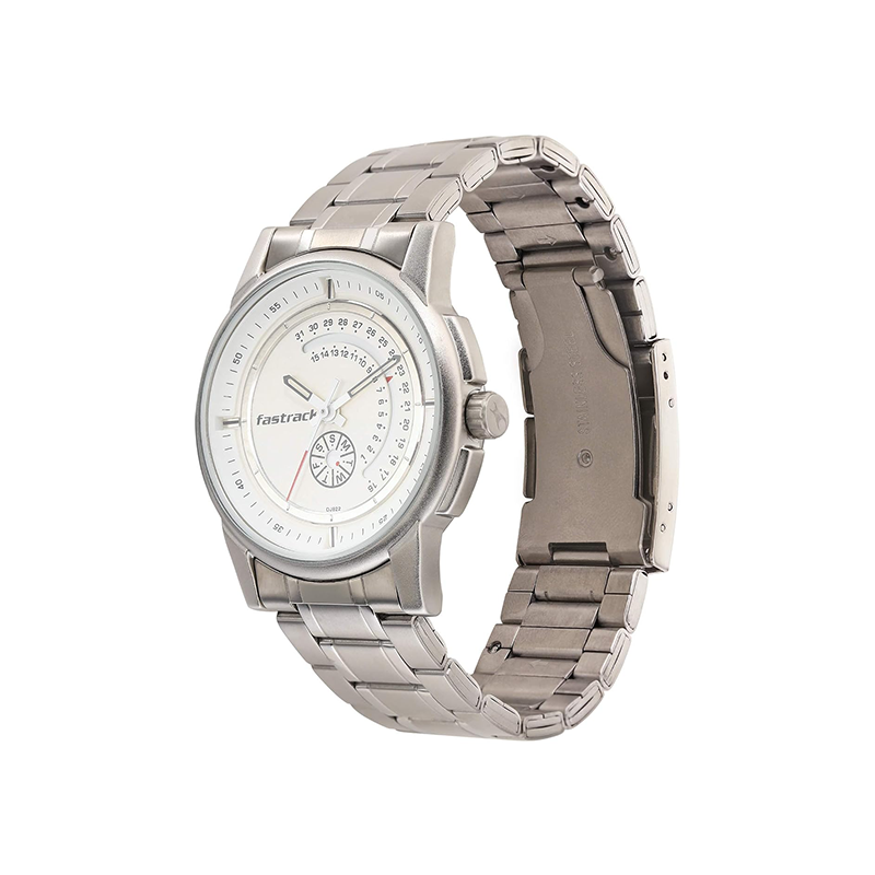 Fastrack Go Skate Quartz 3215SM01 Analog Day Date Stainless Steel Strap Men’s Watch - official view 3