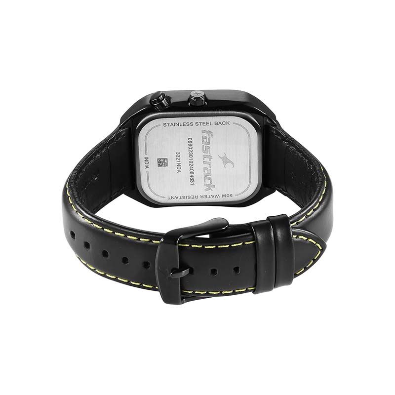 Fastrack Groove Quartz 3321NL01 Analog Date Leather Strap Men's Watch - official view 3