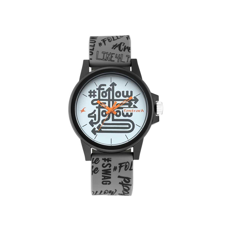 Fastrack Hashtag Quartz 68012PP09 Analog Silicone Strap Unisex Watch
