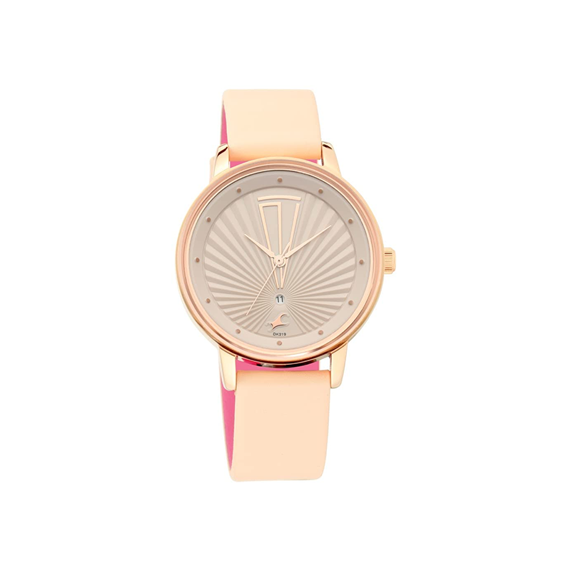 Fastrack Ruffles 6206wl01 Leather Strap Women's Watch