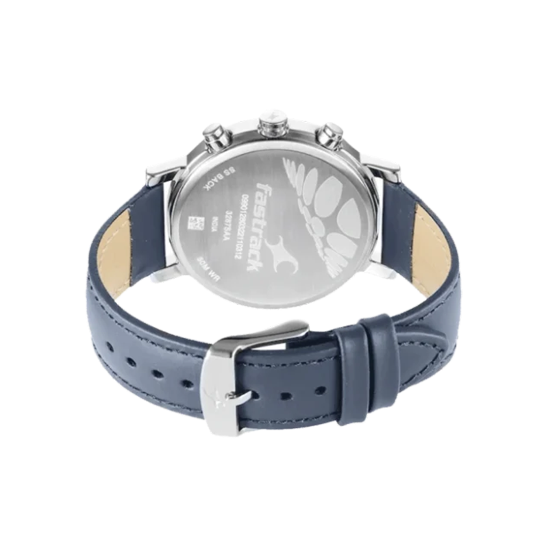 Fastrack Tick Tock 3287SL01 Quartz Day Date Analog Leather Strap Men’s Watch - official view 3