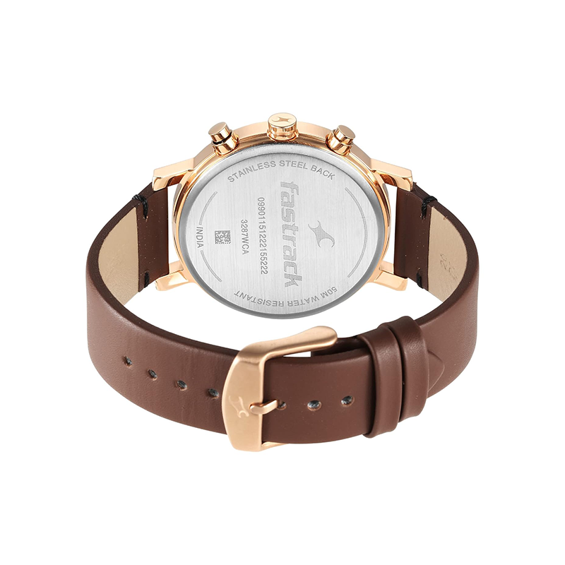 Fastrack Tick Tock Quartz 3287WL01 Multifunction Analog Leather Strap Men's Watch - official view 4