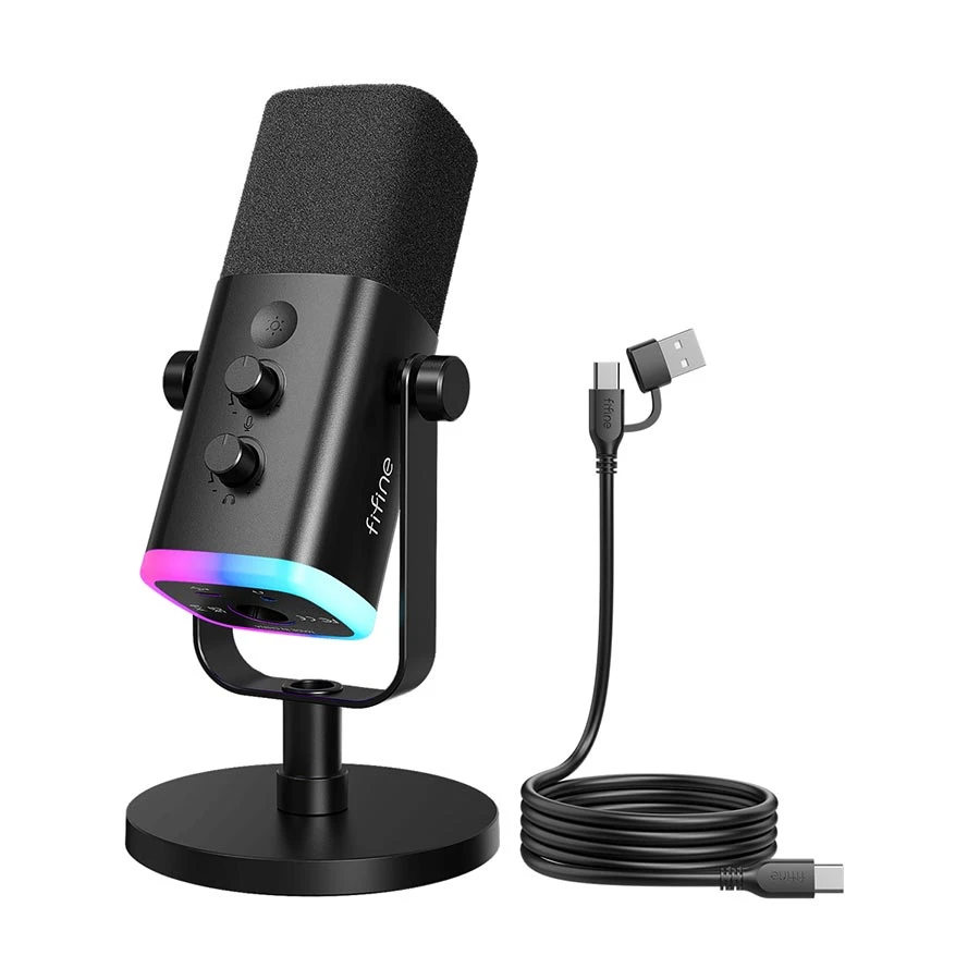 FIFINE AmpliGame AM8 RGB USB/XLR Wired Dynamic Microphone