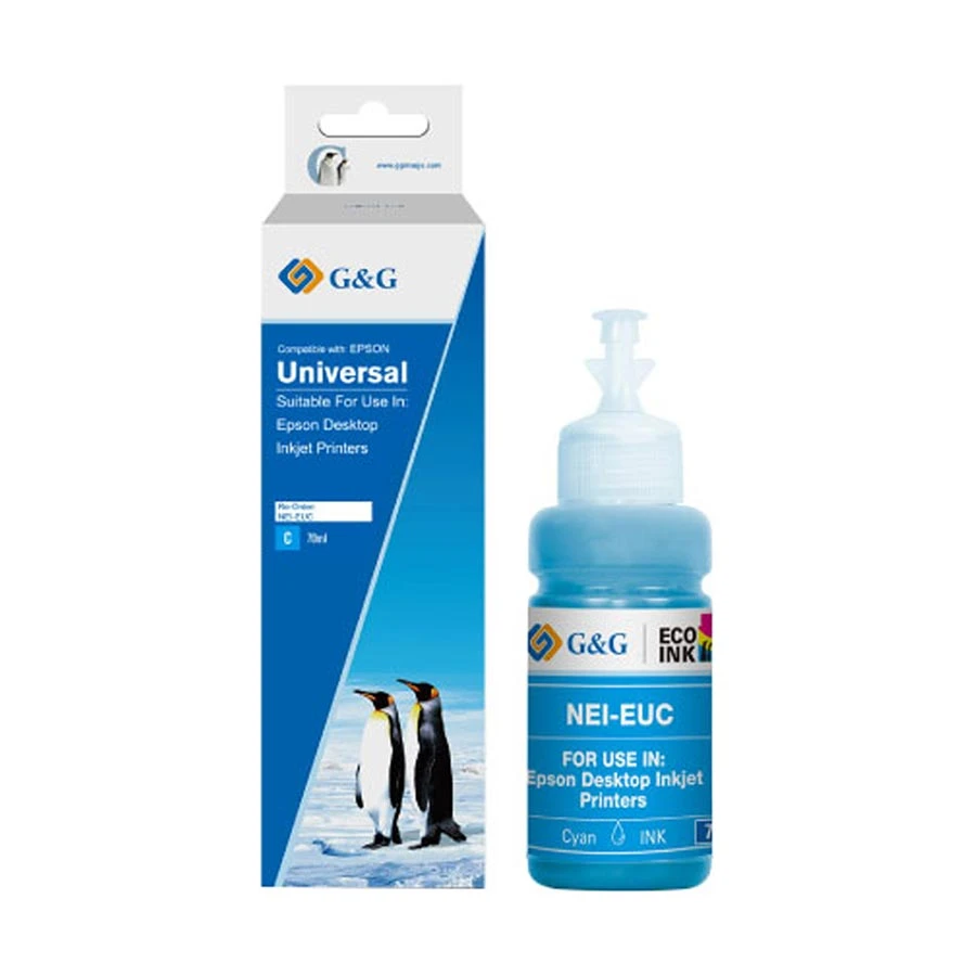 G&amp;G G&G 664/673 70ml Cyan Ink Bottle #NEI-EUC-70ml-A