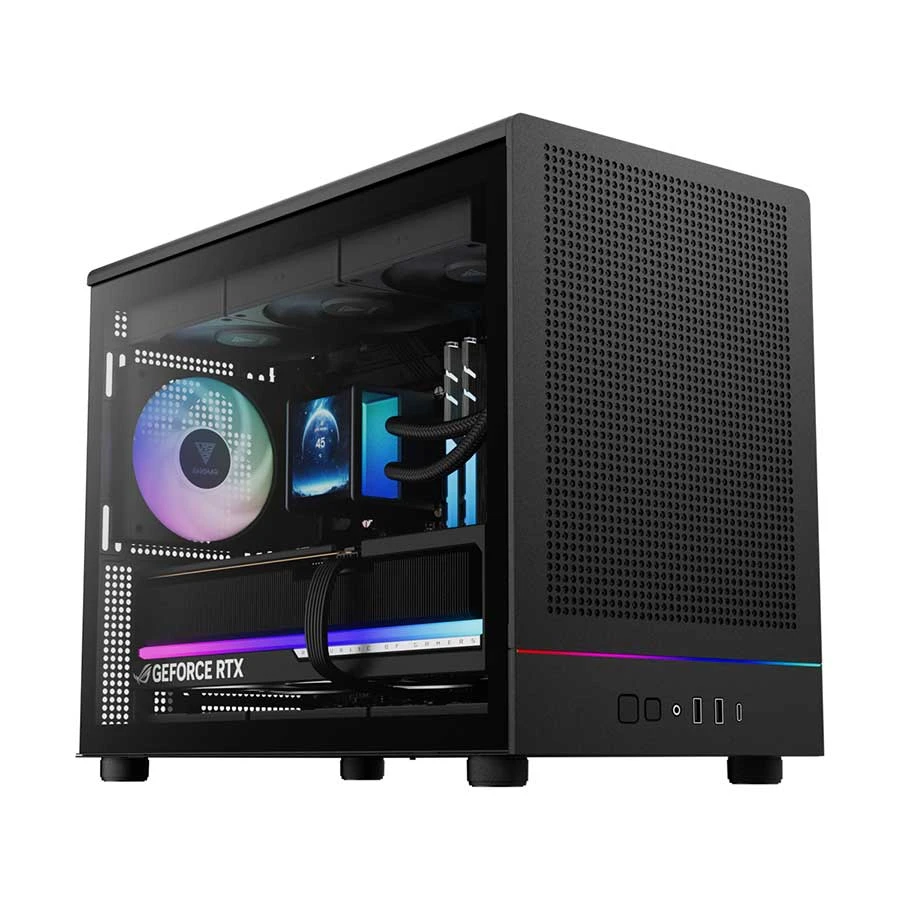 GAMDIAS Athena M4M BTF Mesh Mini Tower (Tempered Glass) M-ATX Gaming Desktop Case