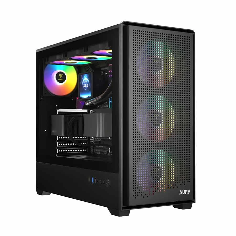 GAMDIAS AURA GC105 Mid Tower (Tempered Glass Window) ATX Gaming Desktop Case
