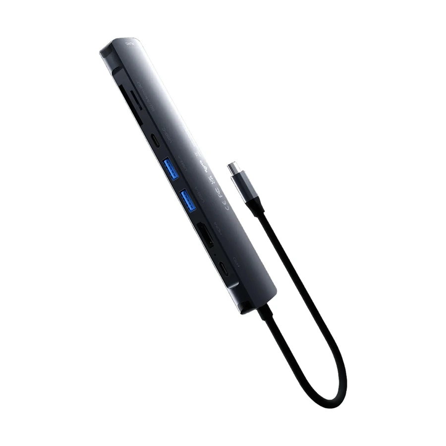 GAMDIAS MERCURY M1-800 Type-C Male to HDMI, Dual USB, Dual Type-C, Lan, SD & microSD Female Converter