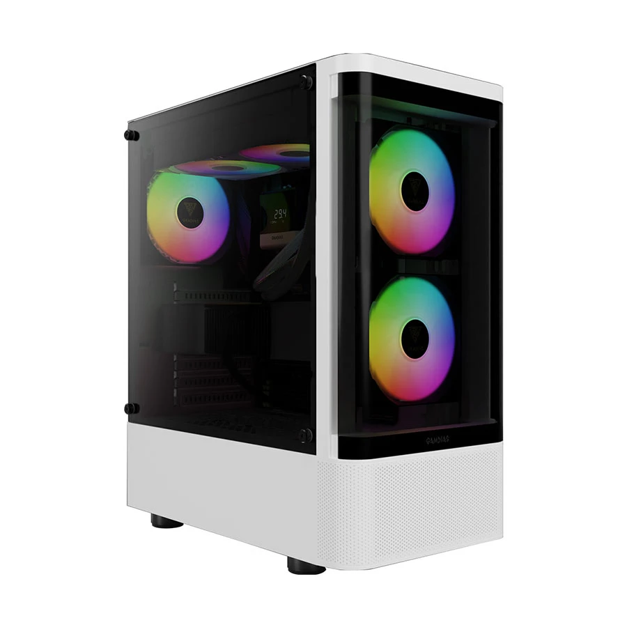 GAMDIAS Talos E3 CG WH Mid Tower ATX Gaming Desktop Case