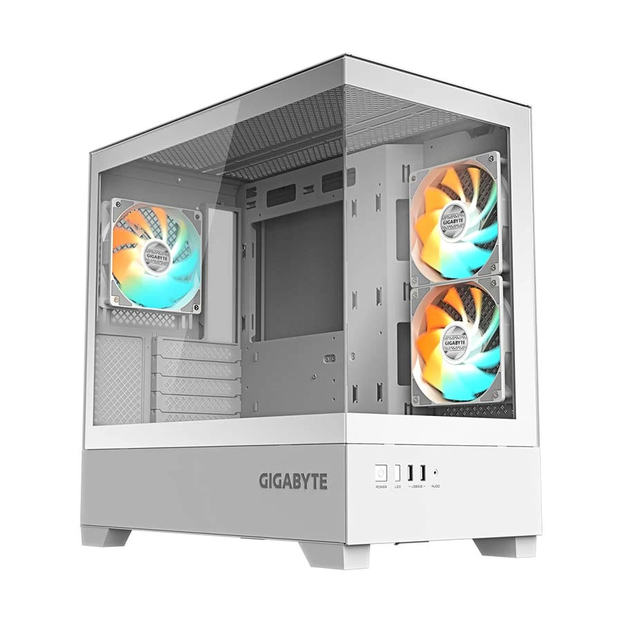 Gigabyte C201 Panoramic ICE Mid Tower (Tempered Glass Window) Micro-ATX Gaming Desktop Case