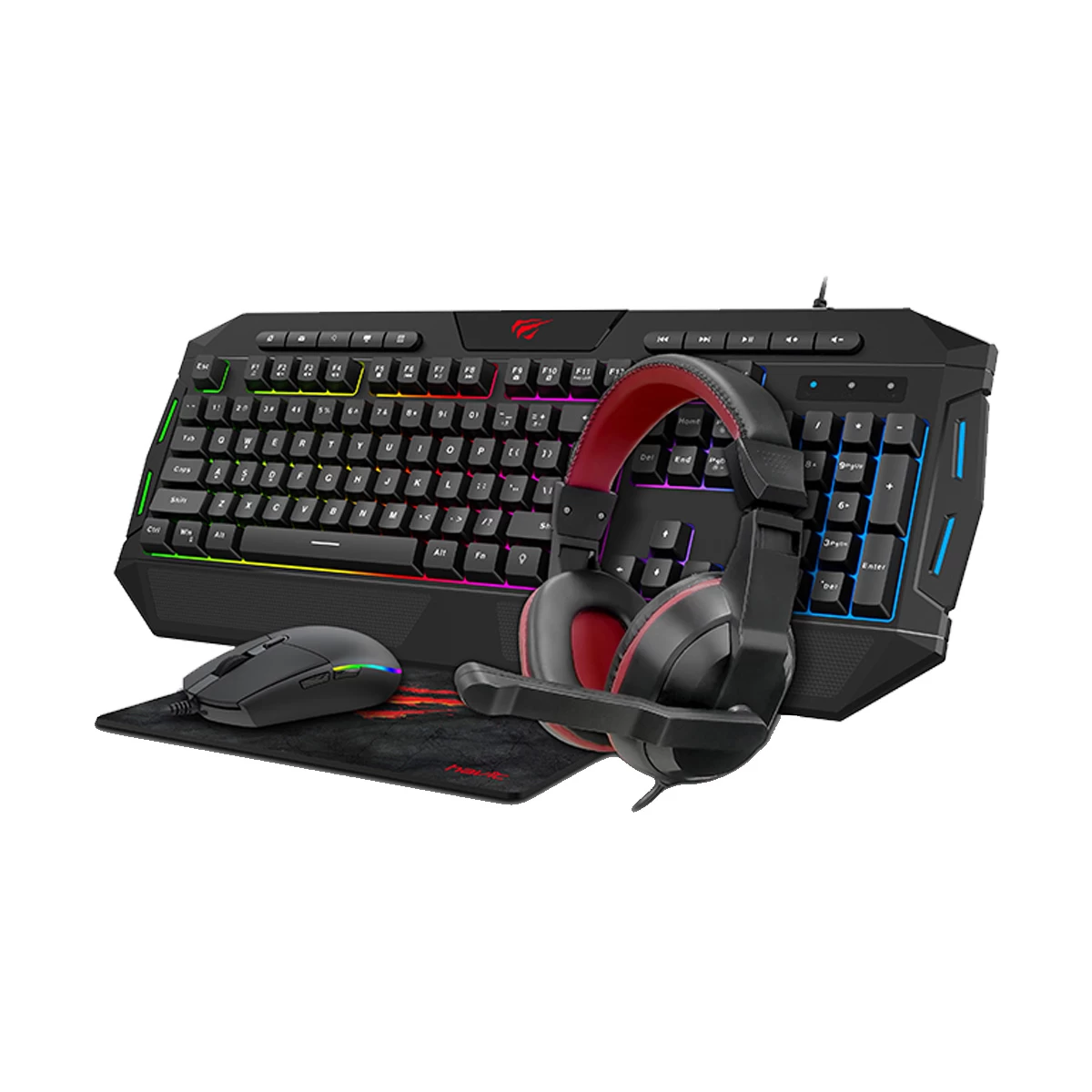 Havit HV-KB501CM Wired Gaming Keyboard Mouse Headphones and Mouse Pad Combo # HV-KB501CM