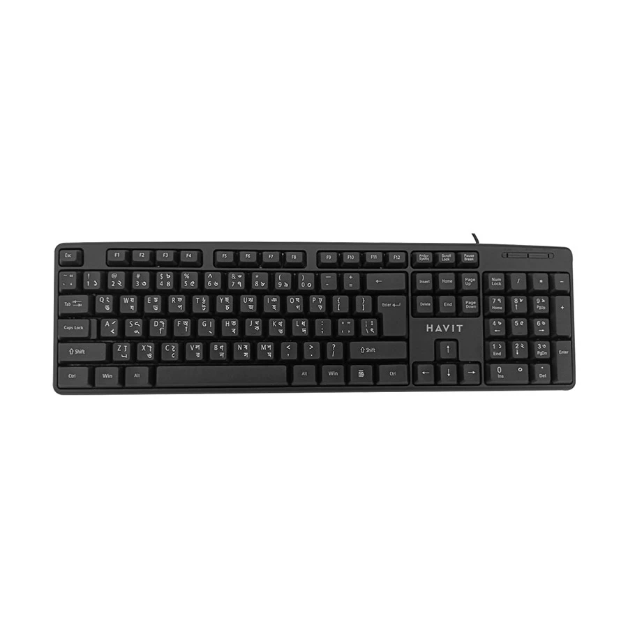 Havit KB271 USB Ultra-Thin Keyboard with Bangla
