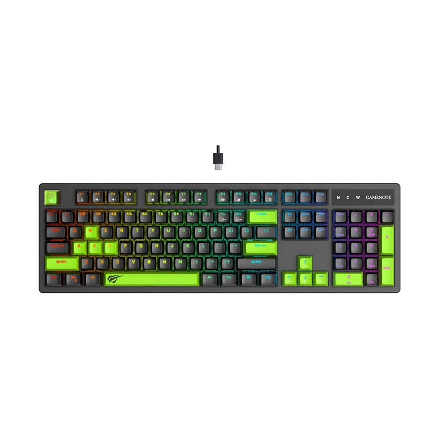 Havit KB893L RGB Wired & Green (Blue Switch) Mechanical Gaming Keyboard