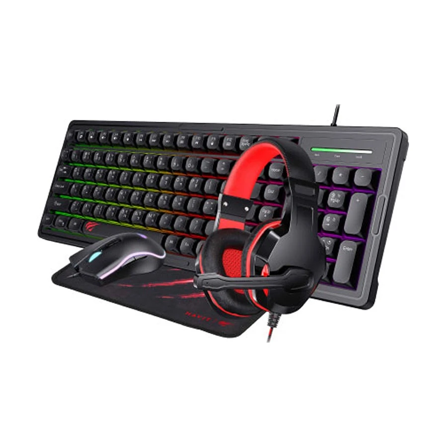 Havit KB894CM Wired Keyboard, Mouse, Mousepad & Headphone 4 in 1 Combo