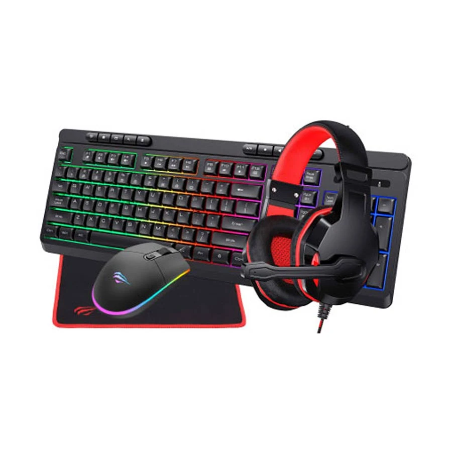 Havit KB907CM RGB Wired Gaming Keyboard, Mouse, Headphone & Mouse Pad Combo