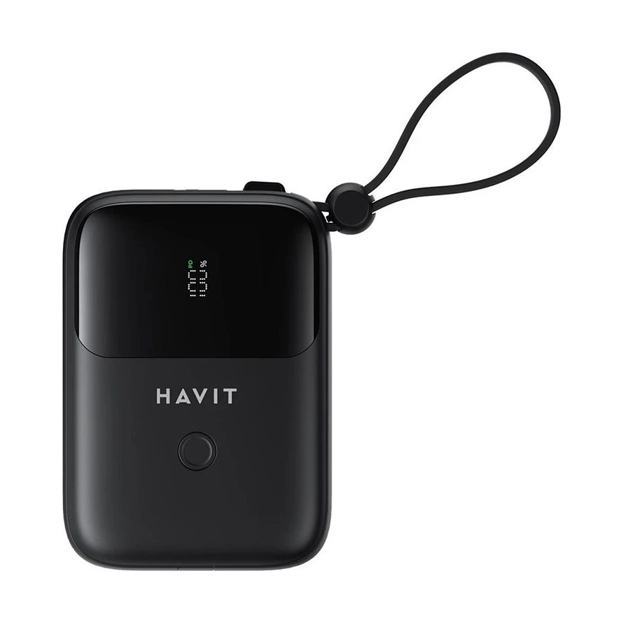 Havit PB5215 10000mAh Power Bank with LED Display, USB-C & Lightning Cable