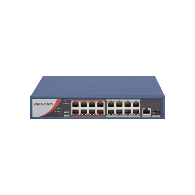 Hikvision DS-3E0318P-E/M 16-Port Fast Ethernet Unmanaged POE Switch
