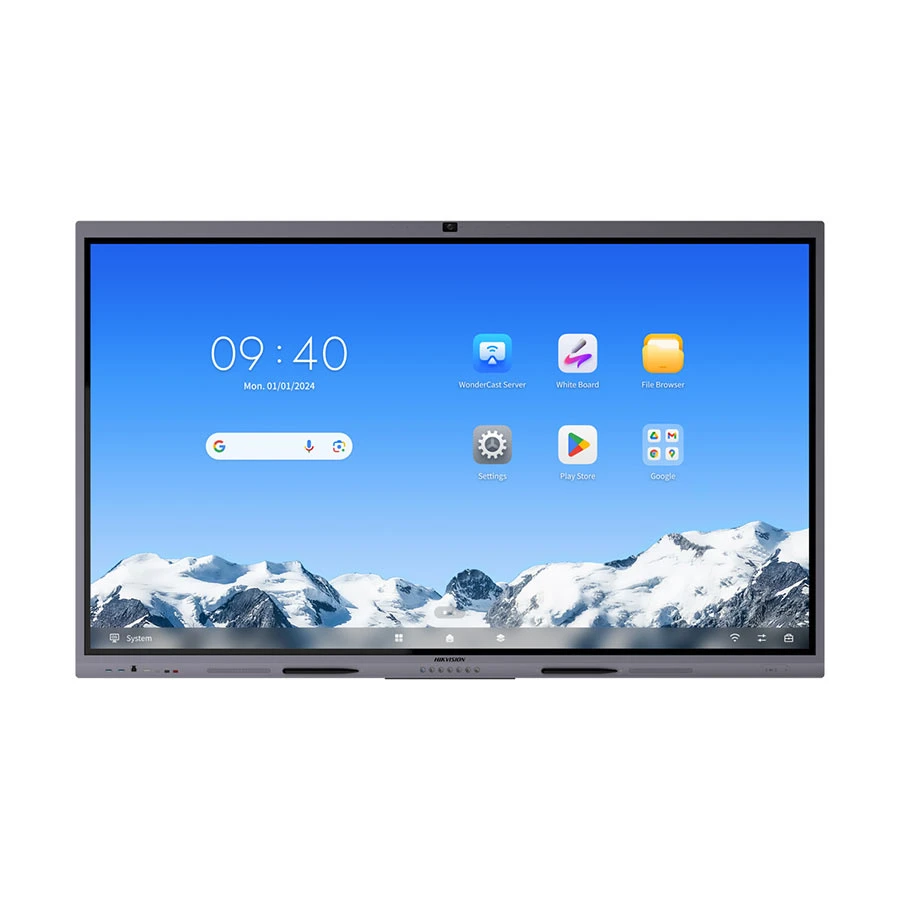 Hikvision DS-D5C75RB/B2L 75 Inch 4K UHD 16GB (8GB+8GB Virtual), 128GB ROM) Interactive Flat Panel Display with 8MP Camera & 8 Array Mic (Android 14)