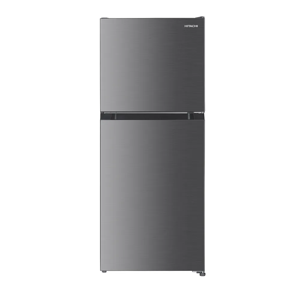 Hitachi HRTN5198MXMD top freezer refrigerator, front view
