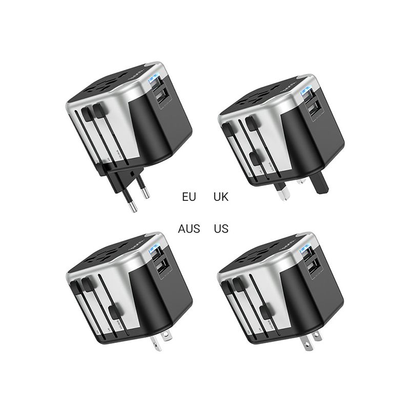 Hoco AC5 2 USB+1 Socket Universal Conversion Charger - official view 3