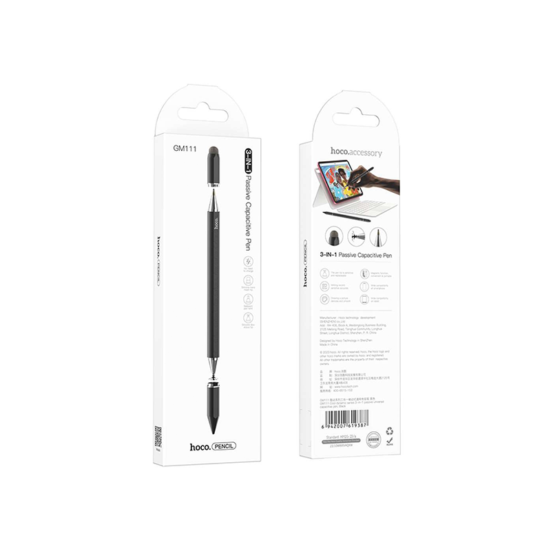 Hoco GM111 Cool Dynamic Series 3 in 1 Passive Universal Captive Pen - official view 3
