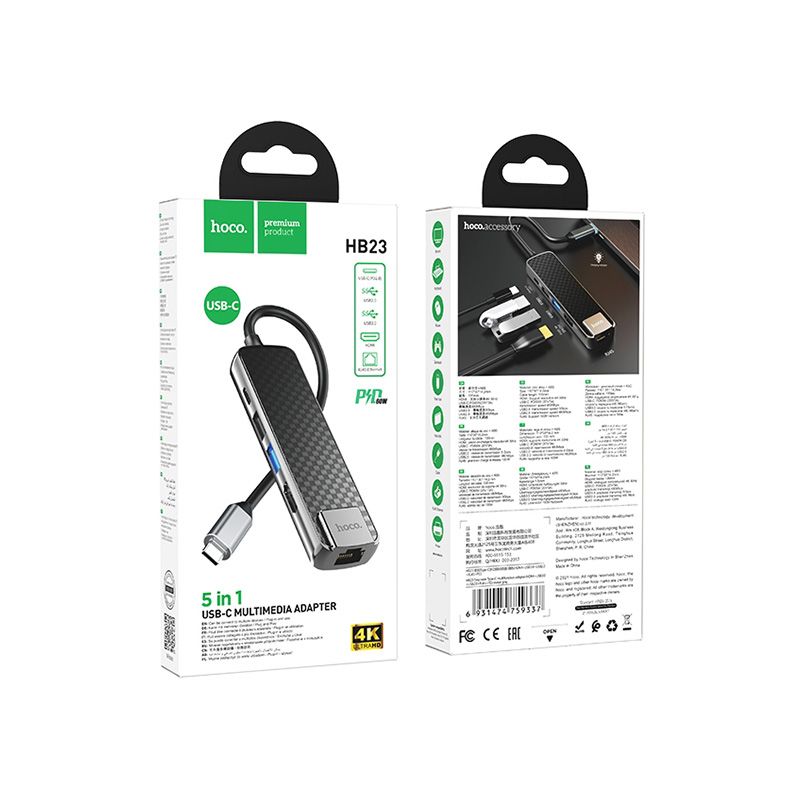Hoco HB23 5 in 1 USB-C Multimedia Adapter - official view 4