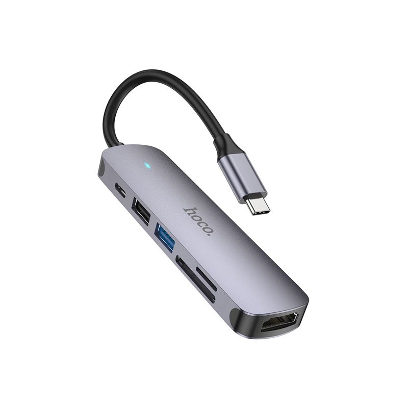 Hoco HB28 6 in 1 USB-C Multifunction Adapter 60W - official view 2