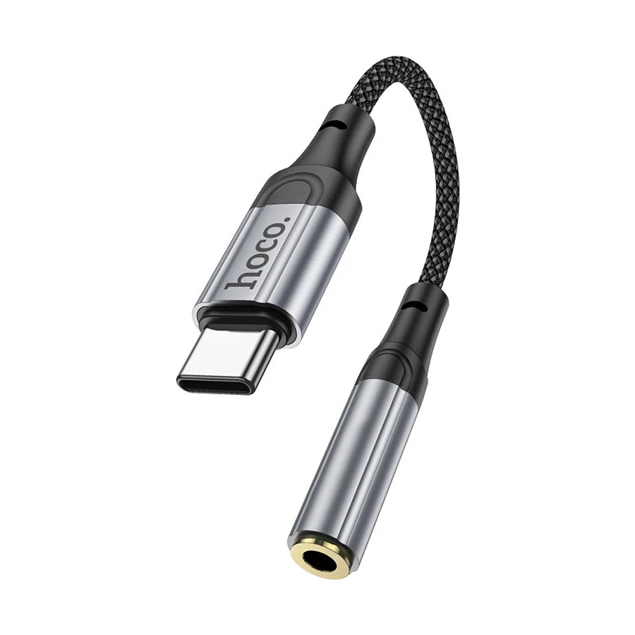 Hoco Type-C Male to 3.5mm Female, & Gray Audio Converter #LS36