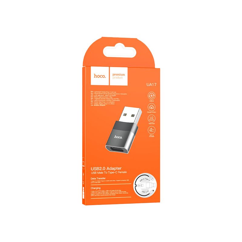 Hoco UA17 USB Male to Type-C Female Adapter - official view 4