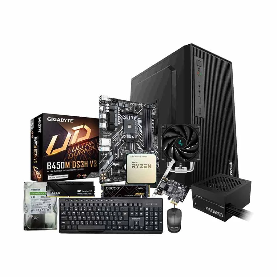 June Server A5 AMD Ryzen 5 5600GT 2x 2TB SATA HDD Mid Tower Server