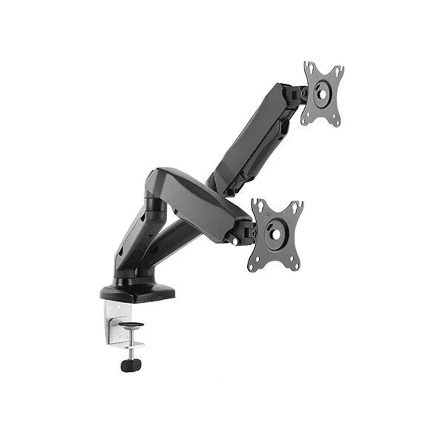 Lenovo Services AM210 BK Up to 32 Inch Adjustable Double Arm Monitor Desktop Mount Stand