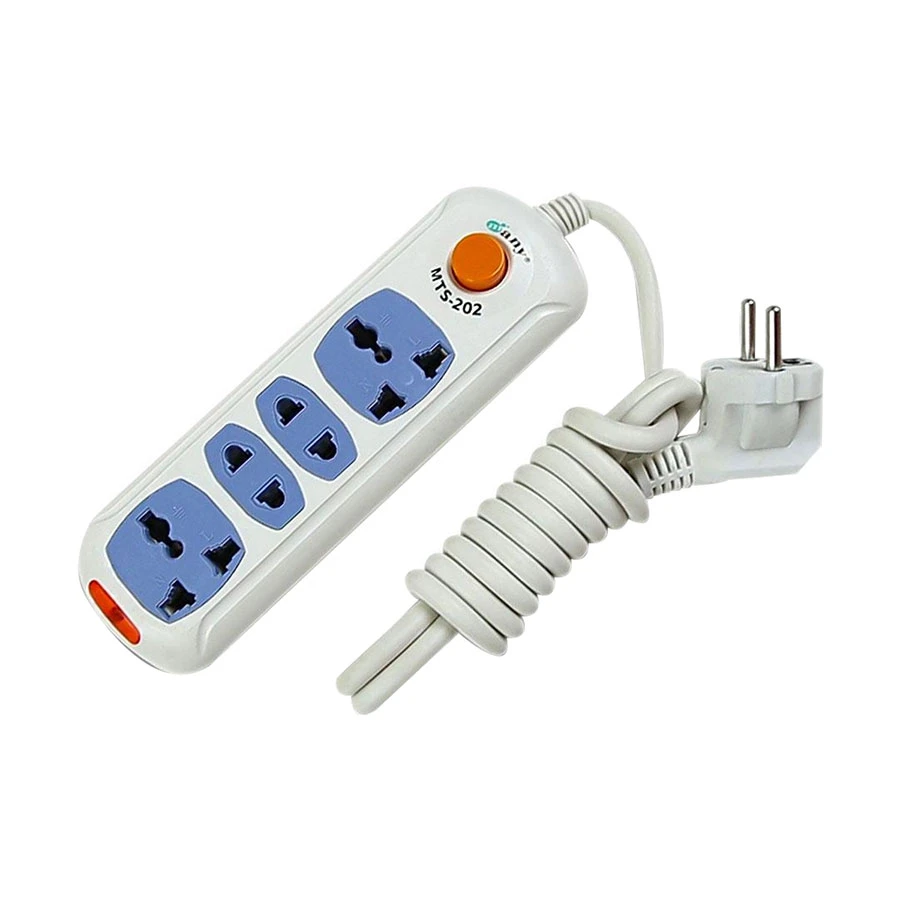 Many 2 Pin 4 Port (2 Pin 2 Port, 3 Pin 2 Port) Power Strip # MTS-202 (2 Meter)
