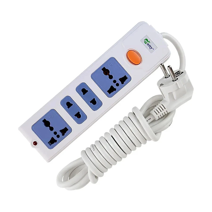 Many 2 Pin 4 Port (2 Pin 2 Port, 3 Pin 2 Port) Power Strip # MTS-304 (6 Meter)