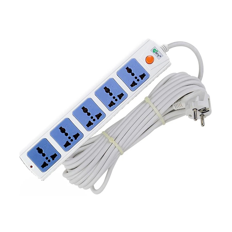 Many 2 Pin 5 Port Power Strip # MTS-1105 (10 Meter)
