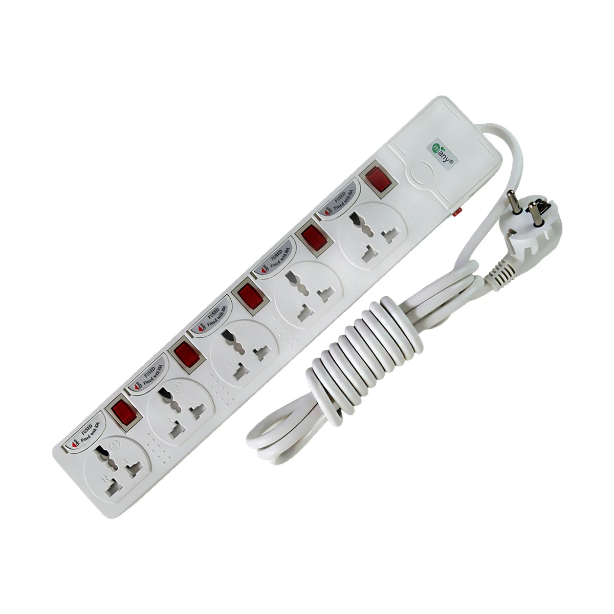Many 2 Pin 5 Port Power Strip # MTS-154 (3 Meter)