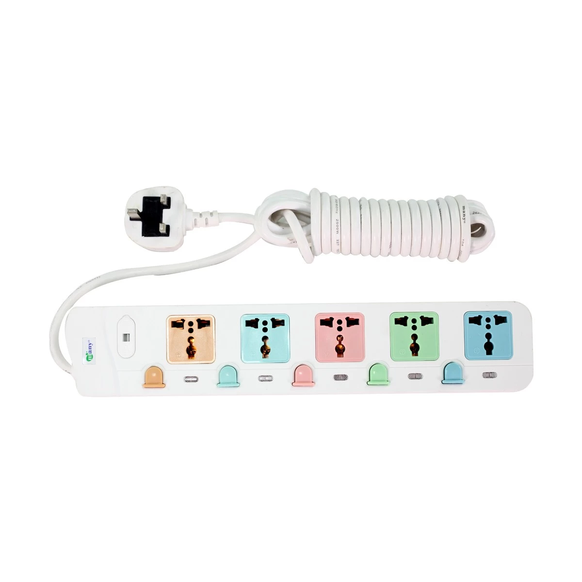 Many 3 Pin 5 Port Power Strip # MTS-158 (5 Meter)