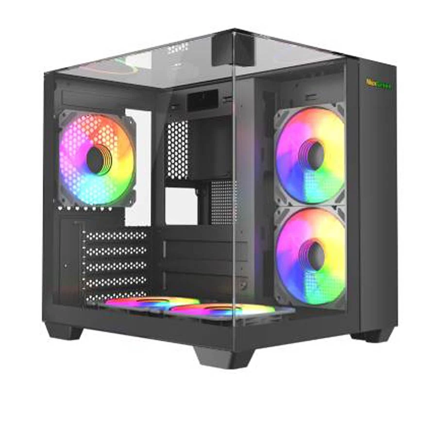 MaxGreen S275-33 Mid Tower Micro-ATX Gaming Desktop Case with 3 x MaxGreen M59 ARGB Fan